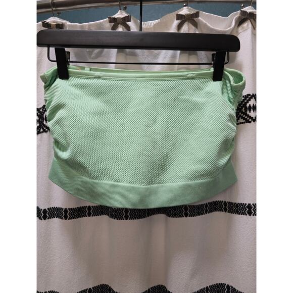 NWT Colsie light green ribbed bandeau crop top with removable straps size XL - Picture 9 of 11